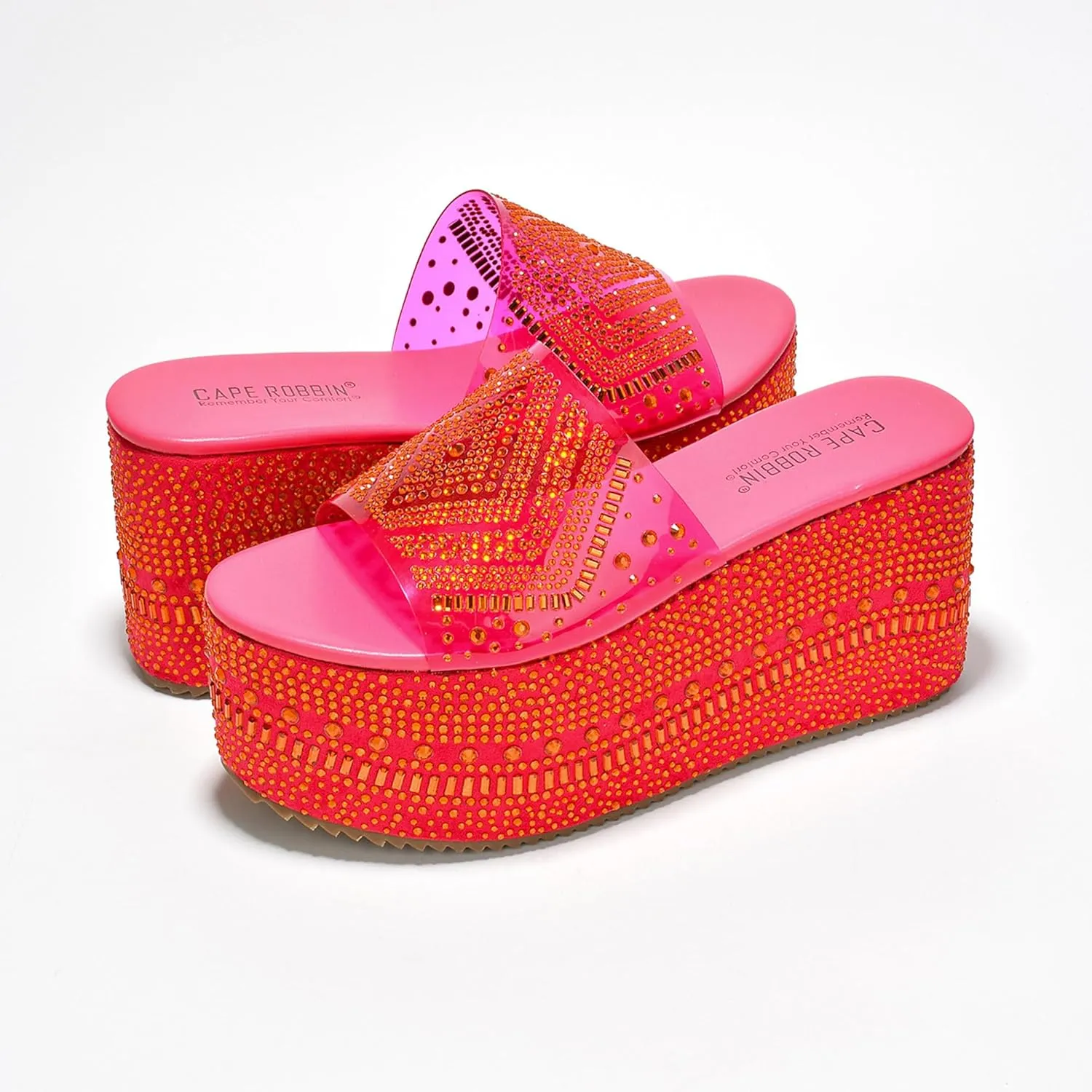 Cape Robbin Ramis Rhinestone Crusted Clear Upper Platform (Ramis)