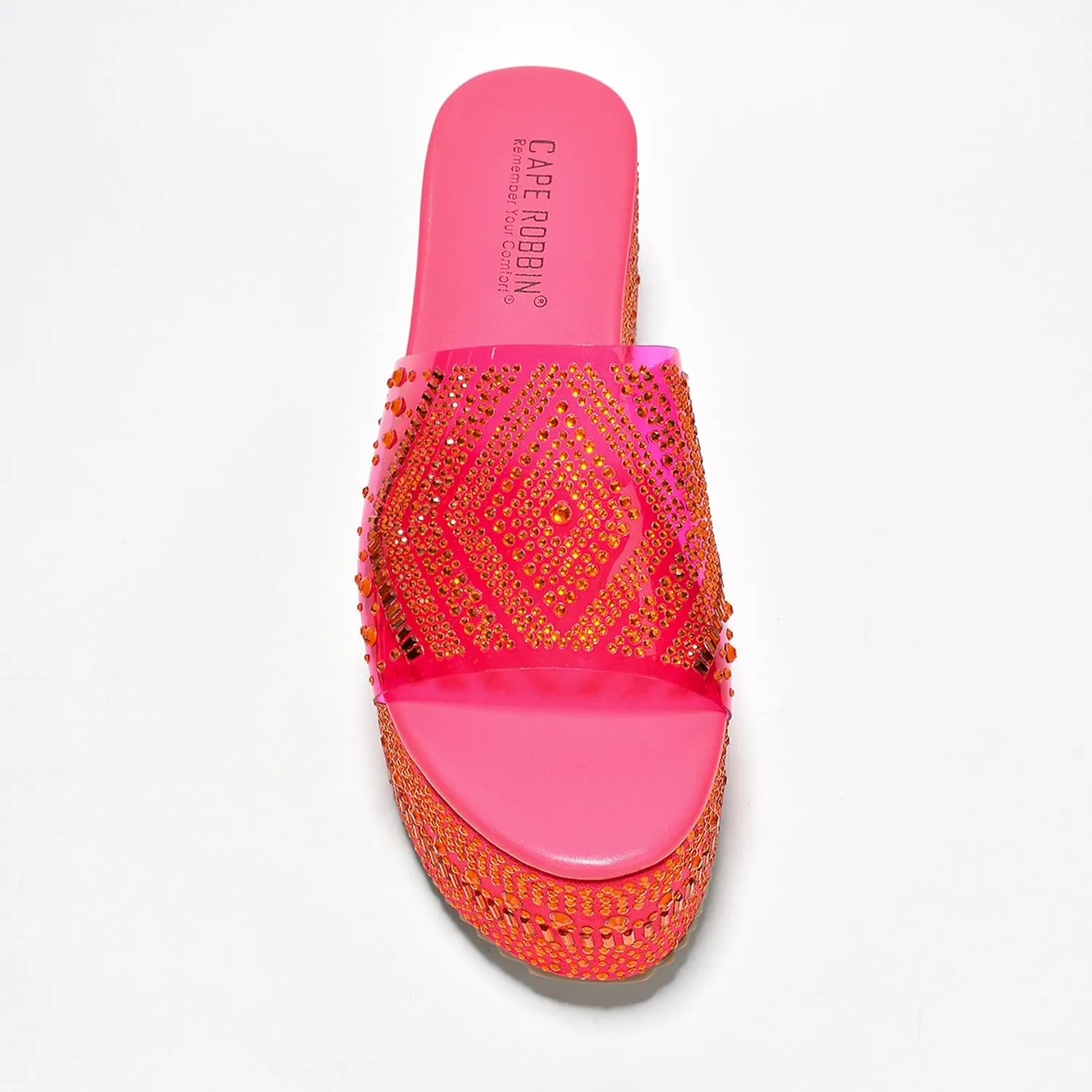 Cape Robbin Ramis Rhinestone Crusted Clear Upper Platform (Ramis)