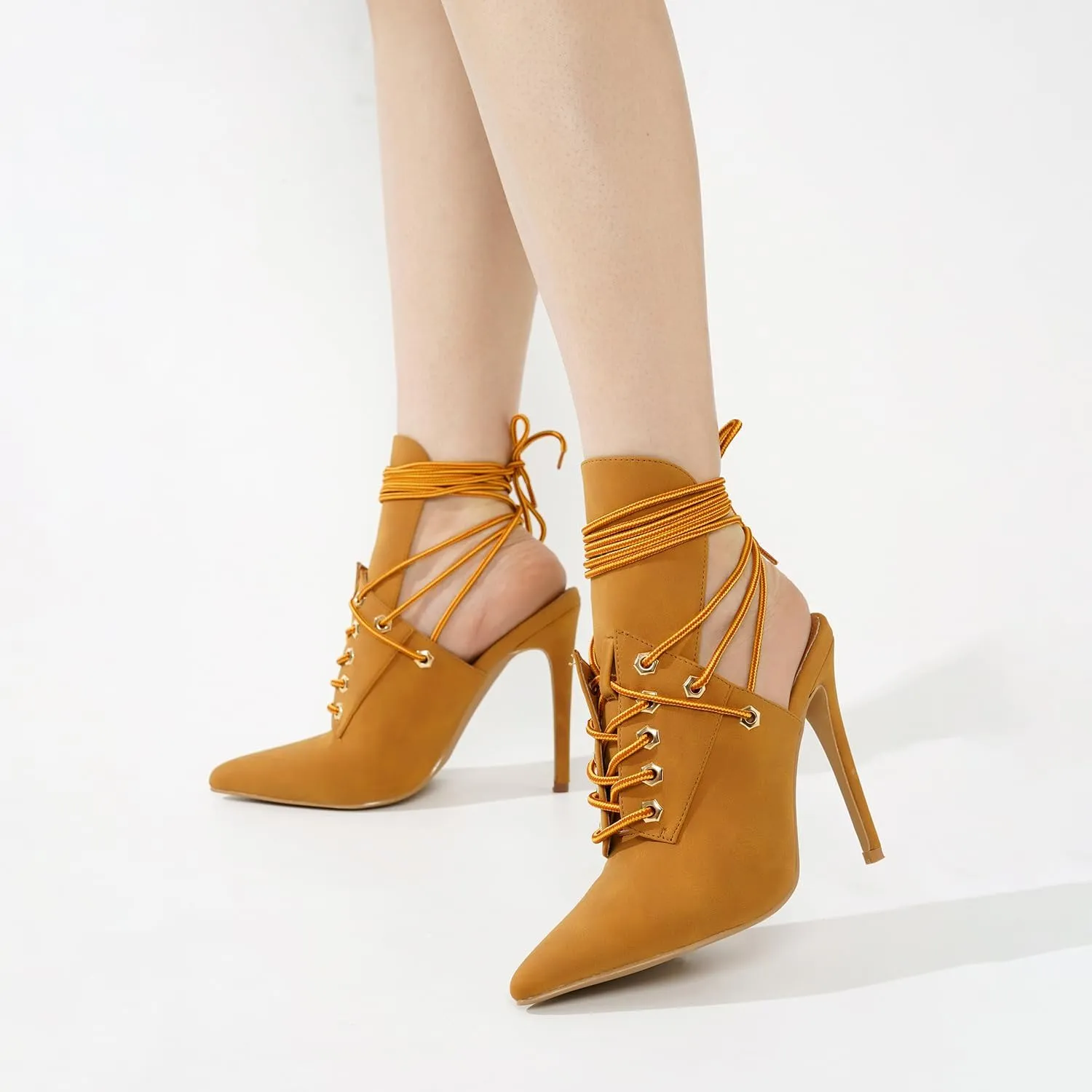 Cape Robbin Raphaela Lace-up Chic Stiletto Heels (Raphaela)