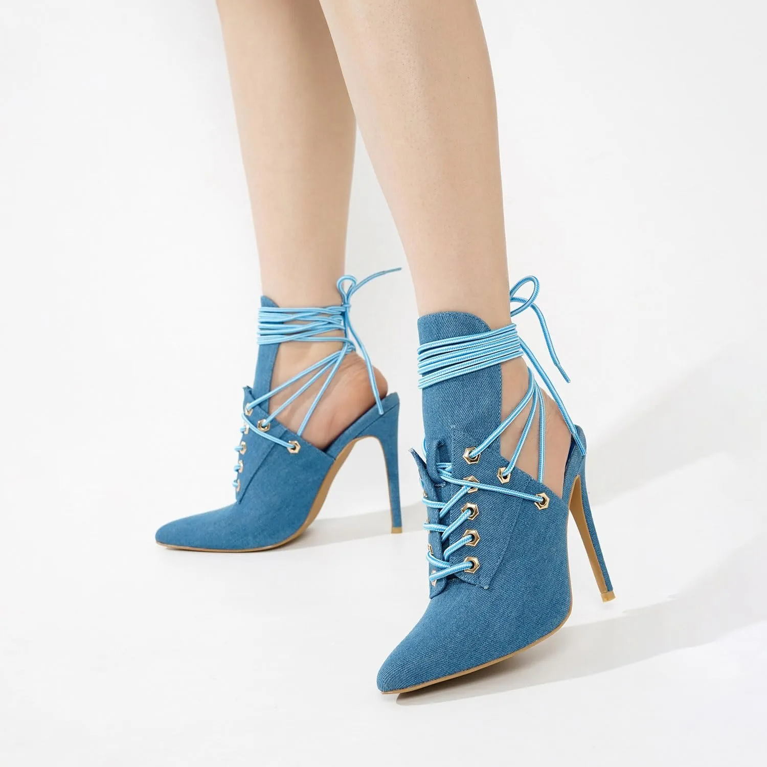 Cape Robbin Raphaela Lace-up Chic Stiletto Heels (Raphaela)
