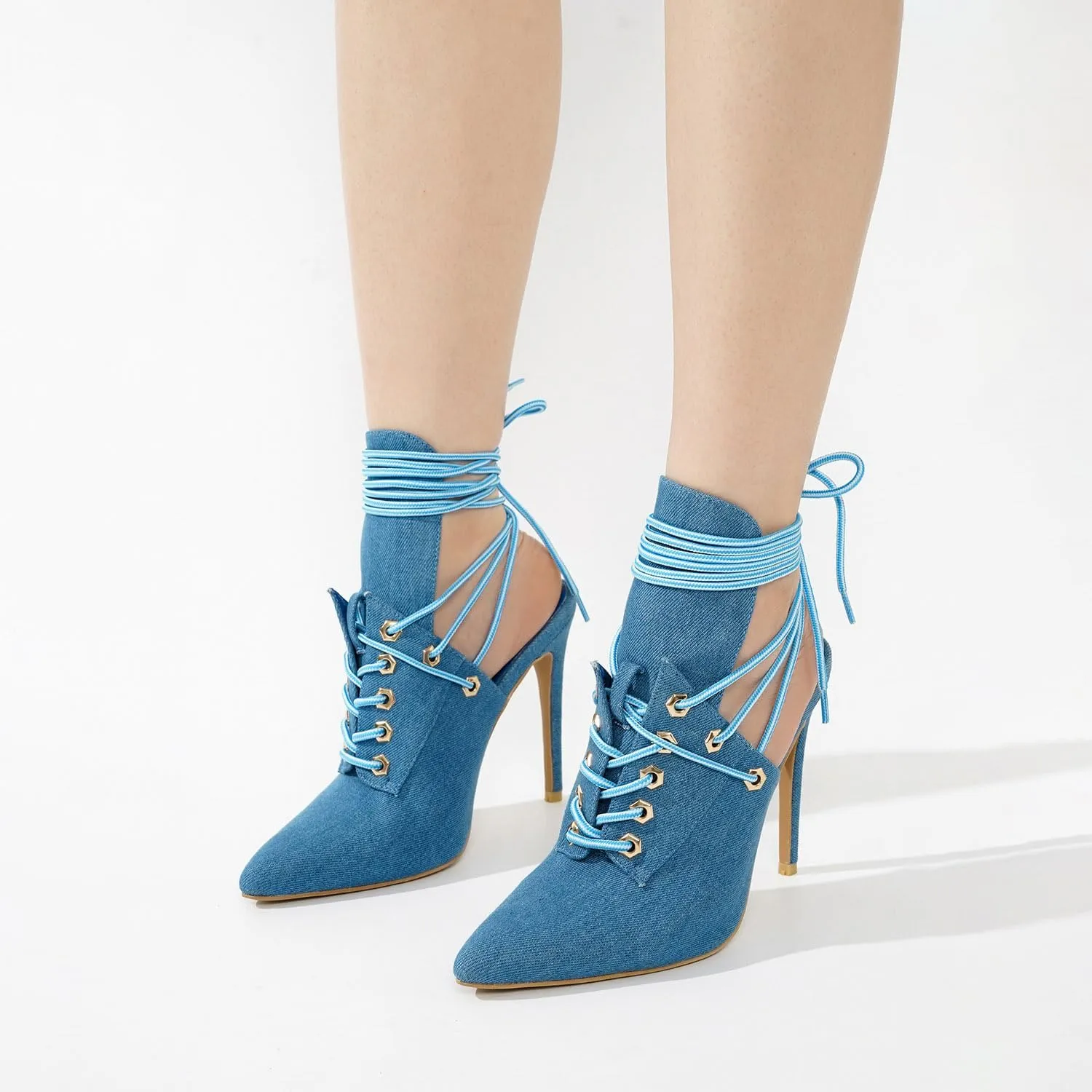 Cape Robbin Raphaela Lace-up Chic Stiletto Heels (Raphaela)