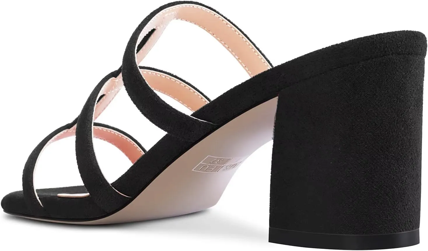 Castamere Chunky Block Mid Heel Open Toe Slip-on Gladiator Sandals Casual Cute Dress 2.6 Inches Heels