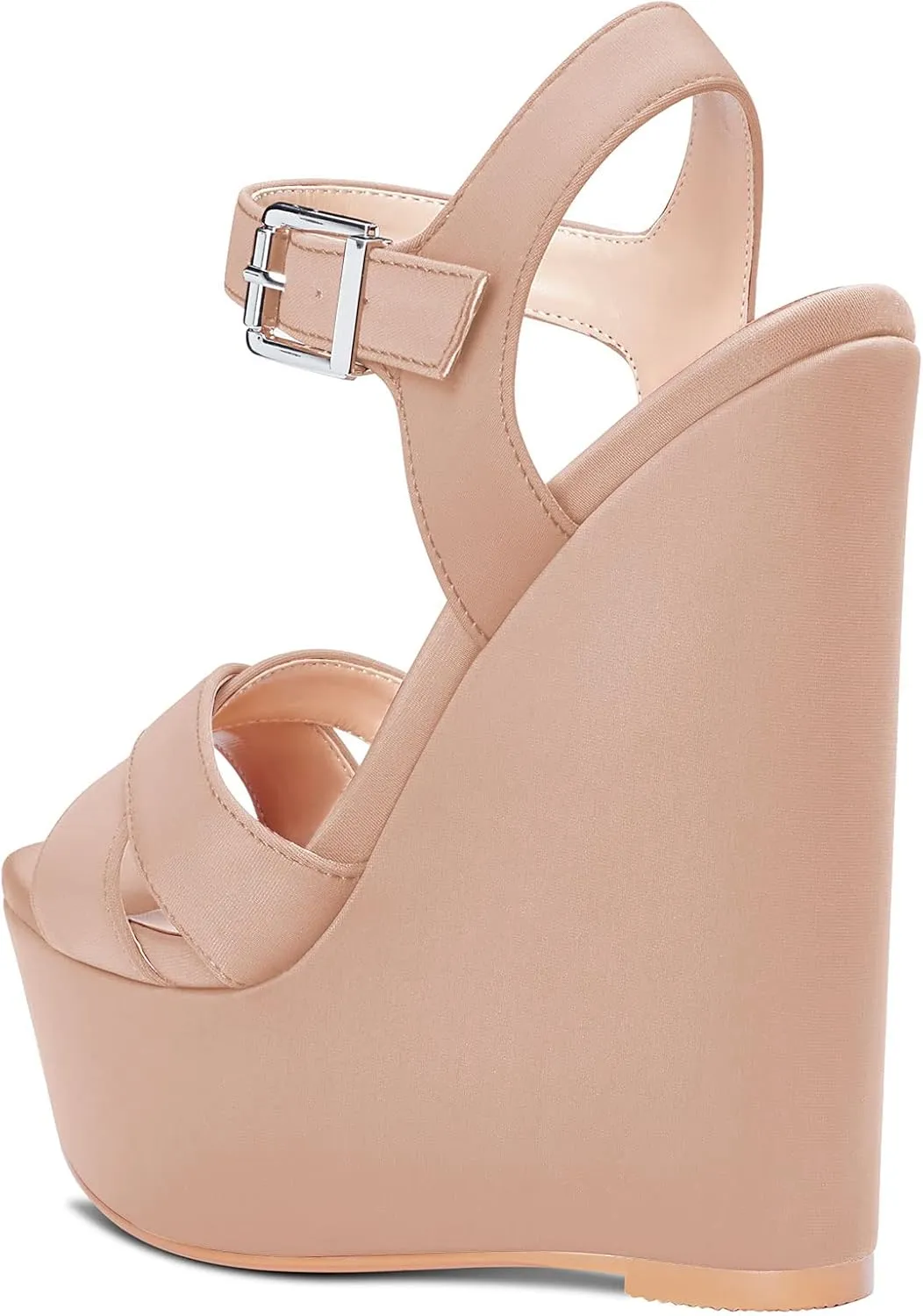 Castamere Women High Wedge Platform Heel 5.9 Inches Heels Peep Open Toe Sandals Ankle Strap Buckle Sexy Dress Wedding