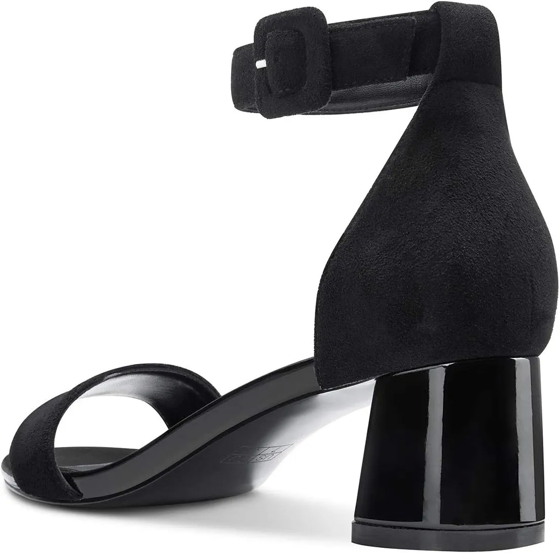 Castamere Womens Chunky Block Heel Sandals Ankle Strap Open Toe Buckle 5CM Heels Sandal