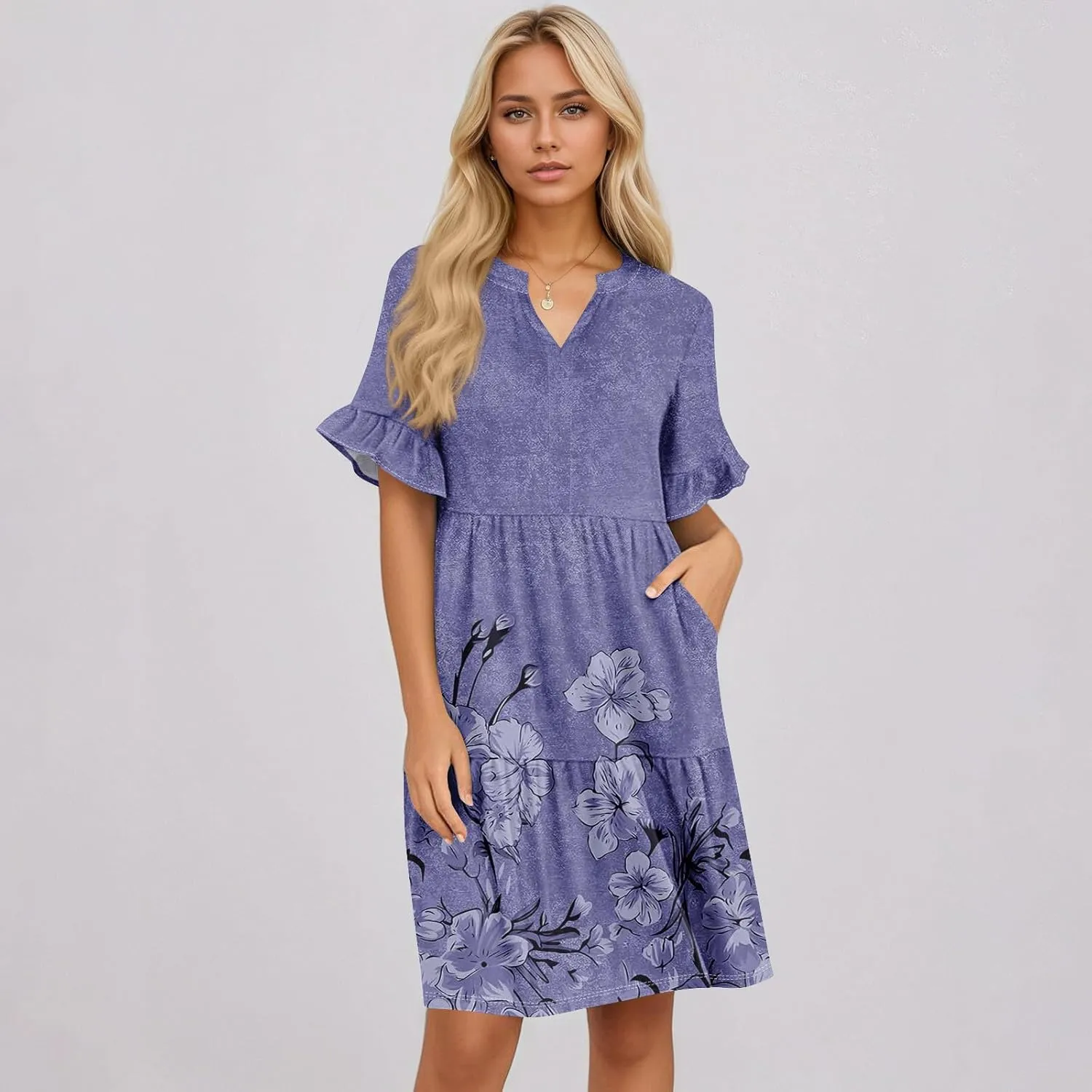 Casual Dresses for Women, Flowy Travel Vacation Elegant Trendy Boho Sundresses for Women
