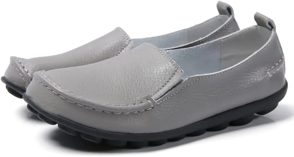 Casual Womens Loafers Shoes Soft Leather Lightweight Classic Penny Slip-on Loafers Outdoor Indooor Walking Driving Moccasins Flats for Womens Nurse Loafers Flats