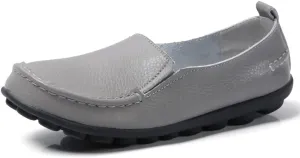 Casual Womens Loafers Shoes Soft Leather Lightweight Classic Penny Slip-on Loafers Outdoor Indooor Walking Driving Moccasins Flats for Womens Nurse Loafers Flats