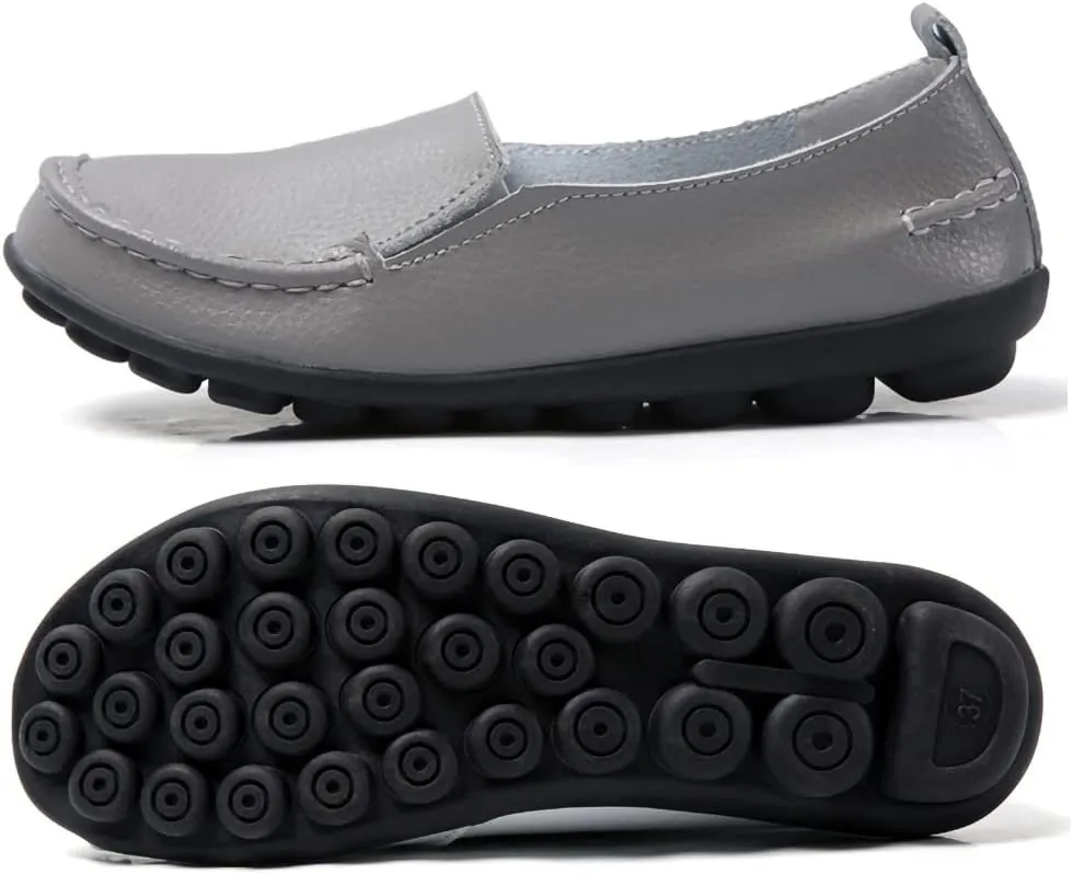 Casual Womens Loafers Shoes Soft Leather Lightweight Classic Penny Slip-on Loafers Outdoor Indooor Walking Driving Moccasins Flats for Womens Nurse Loafers Flats