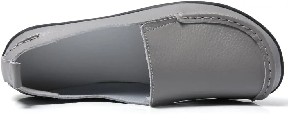 Casual Womens Loafers Shoes Soft Leather Lightweight Classic Penny Slip-on Loafers Outdoor Indooor Walking Driving Moccasins Flats for Womens Nurse Loafers Flats