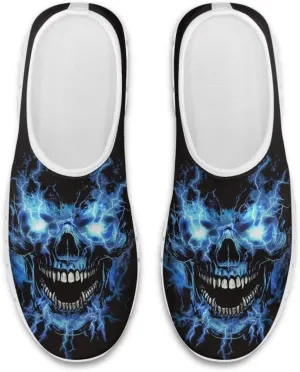 chaqlin Slip on Loafers Skull Low Cut Sneaker Comfortable Soft Mesh Tennis Shoes for Women Men Workout Hands Free Clipper