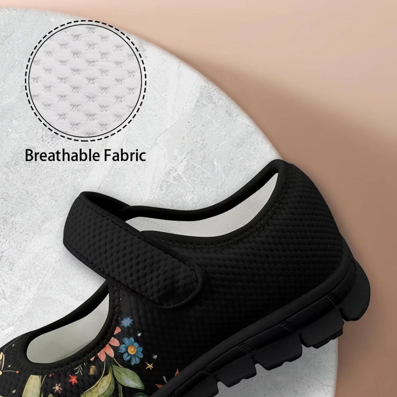 chaqlin Women Flat Shoes Non Slip Sneakers Mary Jane Comfortable Mesh Walking Tennis Shoe Wide Toe Zero Drop Athletic Strap Sneaker