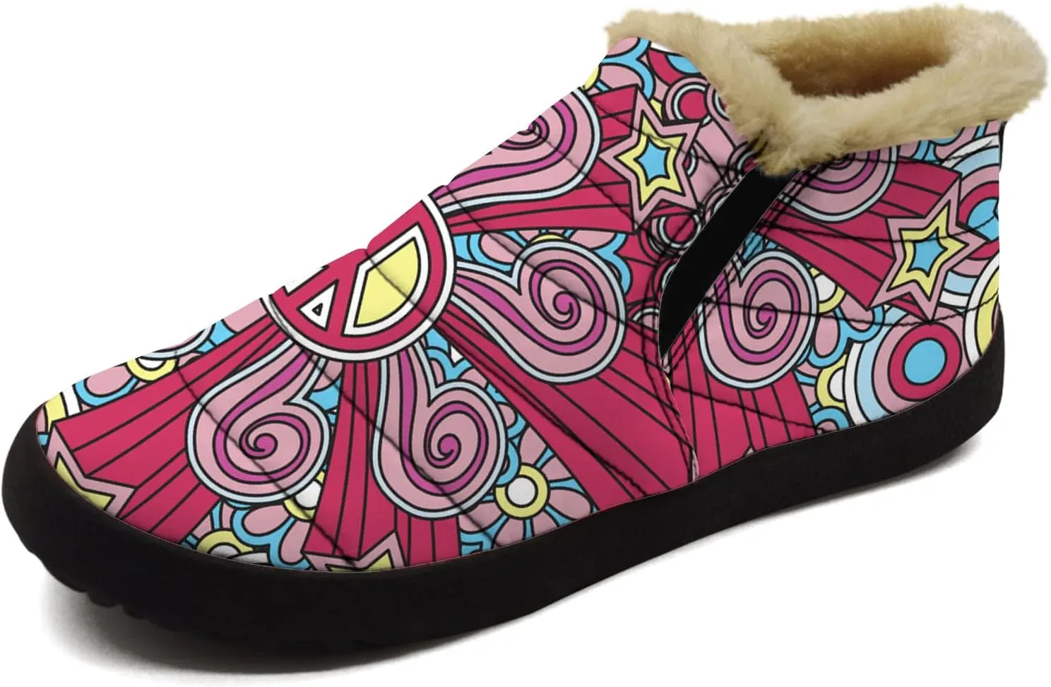 Cheetah Shoes for Women Men Snow Boots Winter Low Top Fashion Sneakers Slip on Ankle Booties Valentines Day Gifts