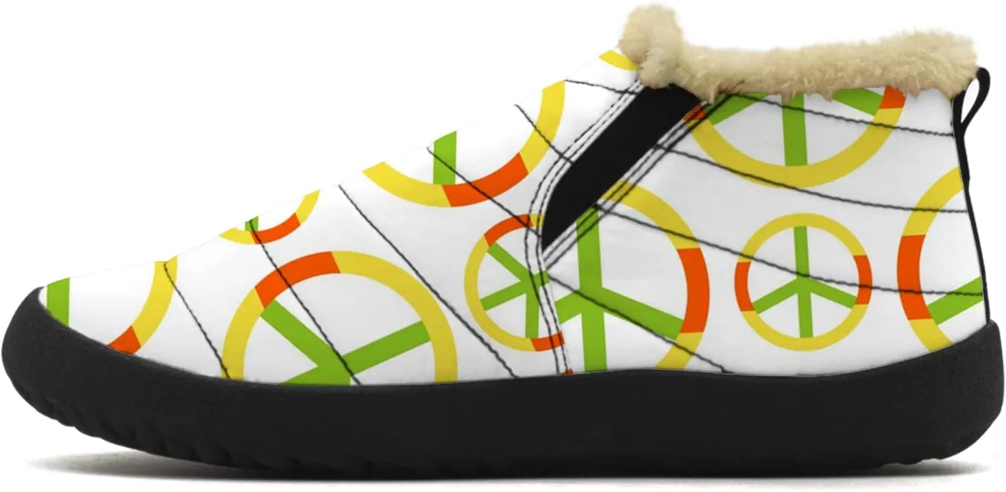 Cheetah Shoes for Women Men Snow Boots Winter Low Top Fashion Sneakers Slip on Ankle Booties Valentines Day Gifts