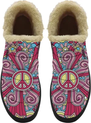 Cheetah Shoes for Women Men Snow Boots Winter Low Top Fashion Sneakers Slip on Ankle Booties Valentines Day Gifts