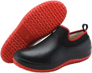 Chef Shoes Kitchen Work Shoes Nurse Shoes Anti-Slip Rain Shoes Outdoor Couple Shoes Waterproof Shoes Mens Gardening Waterproof Rain Boots for People Working in Slippery Working Environments