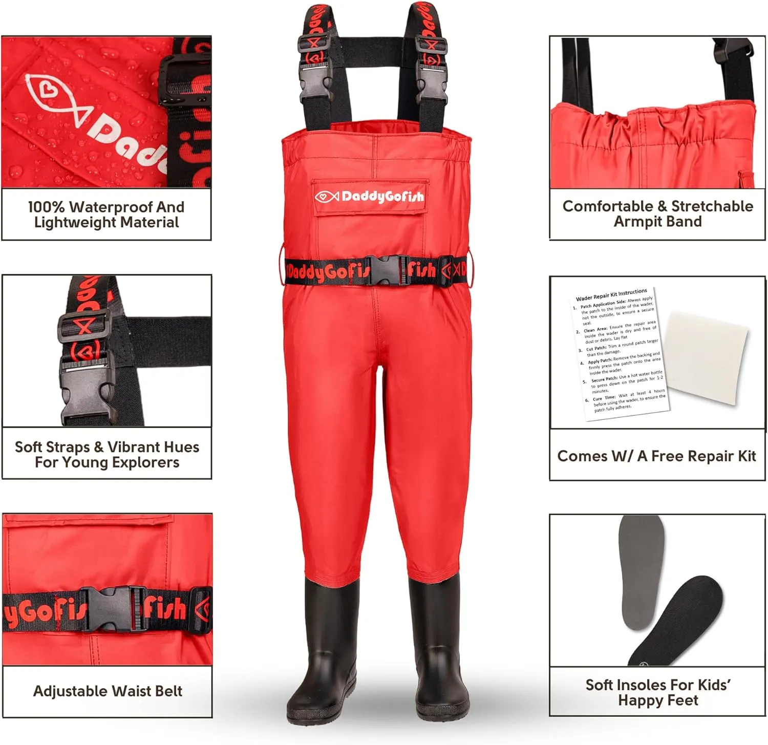 Chest Waders for Kids and Adults, Fishing and Hunting Waders with a Pocket and a Wader Hanger