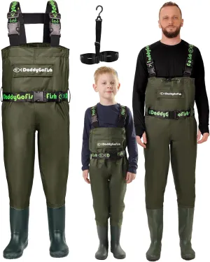 Chest Waders for Kids and Adults, Fishing and Hunting Waders with a Pocket and a Wader Hanger