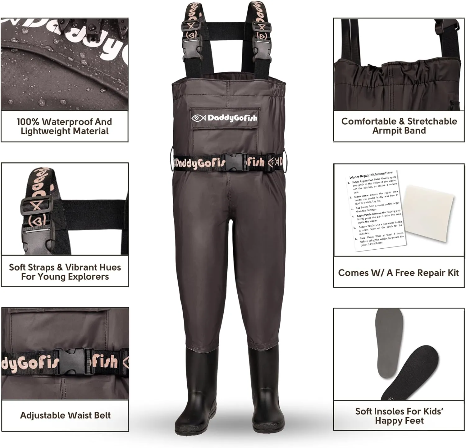Chest Waders for Kids and Adults, Fishing and Hunting Waders with a Pocket and a Wader Hanger