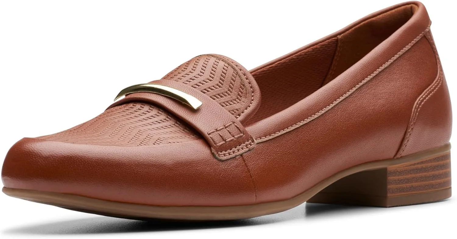 Clarks Womens Block Heel Loafers
