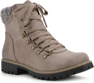 CLIFFS BY WHITE MOUNTAIN Women's Shoes Primed Lugged Lace-Up Ankle Bootie