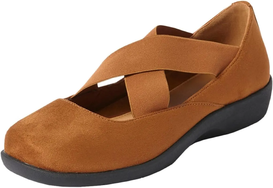 Comfortview Women's The Stacia Mary Jane Flat (Wide Widths Available)