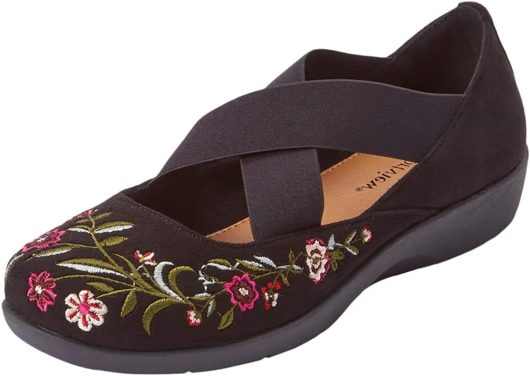 Comfortview Women's The Stacia Mary Jane Flat (Wide Widths Available)