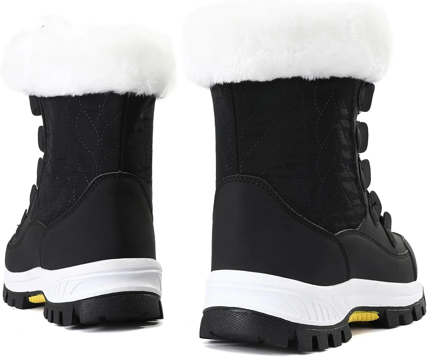 COOJOY Womens Winter Snow Boots Waterproof Shoes Walking Comfortable Hiking Tennis Booties Furry Mid Calf Warm Lightweight