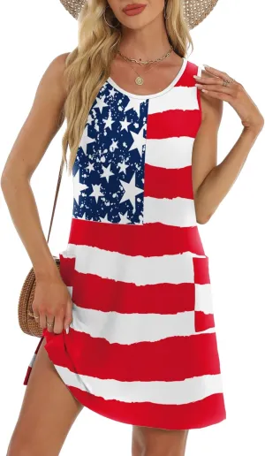 Coverup Summer Dresses for Women 2025 Eyelet Casual Loose Sleeveless Sundresses Tank Dresses with Pockets