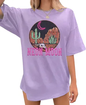 Cowgirl Oversized Tshirts Women Western Cowboy Shirt Retro Country Music Tee Casual Short Sleeve Loose Tops