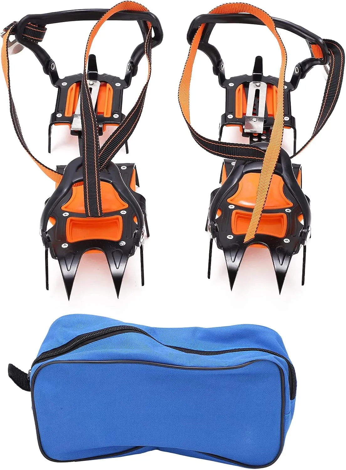 Crampons for Shoes, Anti Slip Ice Snow Traction Cleats, 12 Teeth Boots Ice Cleats, Strong Grip Firm Wearproof Ice Cleats for Walking, Jogging, Climbing and Hiking