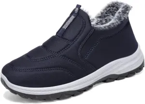 Cubicbee Women's Winter Hiking Slip-on Sneakers High Top Thermal Sneakers Lightweight Outdoor Shoes Waterproof Thermal Fur Lined Booties