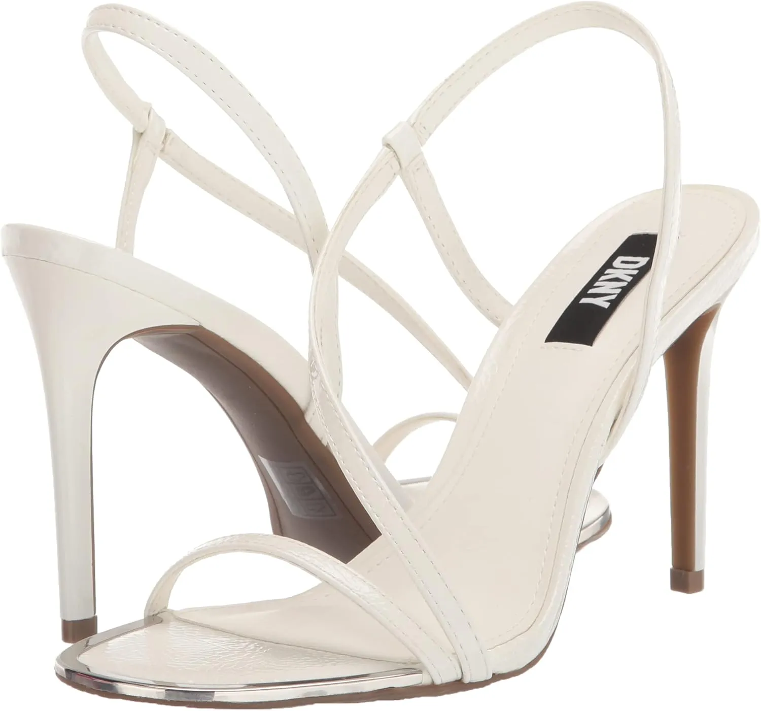 DKNY Women's Open Toe Diaganol Strap Heel Heeled Sandal