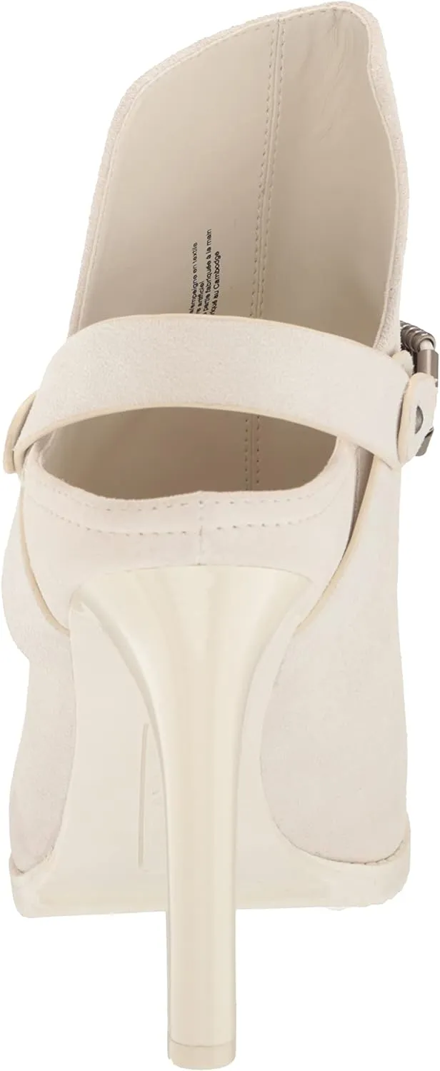 DKNY Women's Open Toe Metal Strap Detail Heeled Bootie Sandal