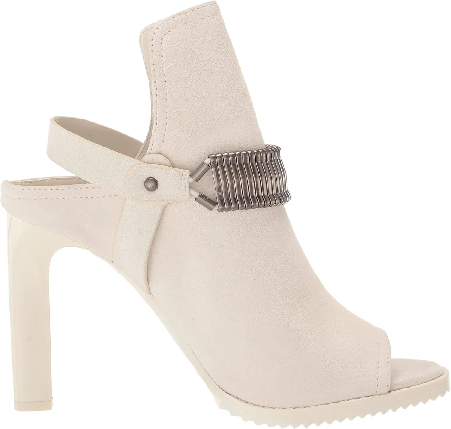 DKNY Women's Open Toe Metal Strap Detail Heeled Bootie Sandal