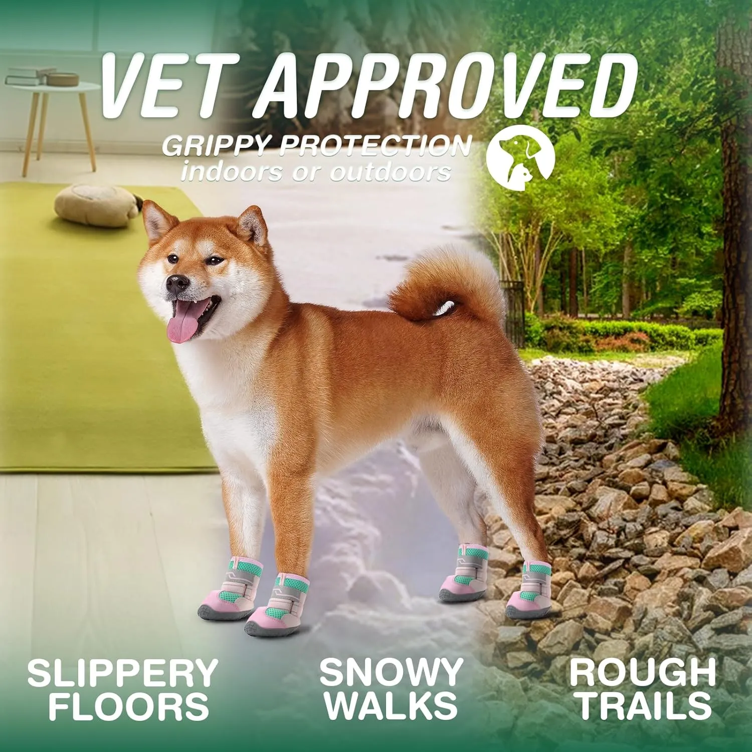 Dog Shoes for Medium Dogs, Large Dog Boots for Winter Snow, Hot Pavement, Dog Booties & Paw Protectors Size 4
