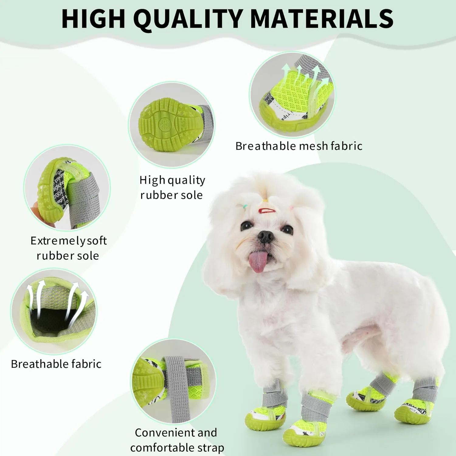 Dog Shoes for Small Medium Dogs, Dog Boots & Paw Protectors with Soft Anti-Slip Rubber Sole, Mesh Breathable Dog Shoes for Winter Snowy Day, Summer Hot Pavement (Orange, 40# (1.1"x1.3")(WxL))