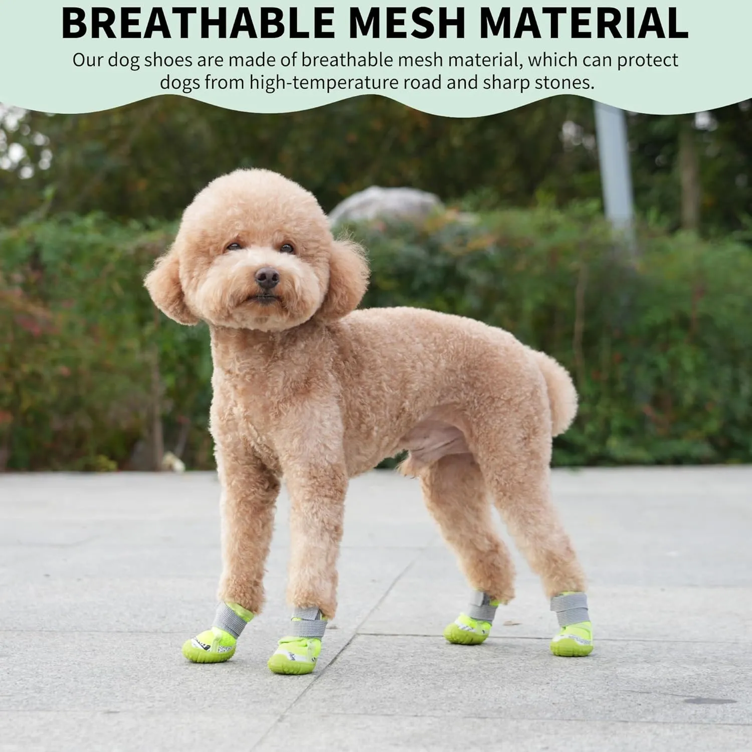 Dog Shoes for Small Medium Dogs, Dog Boots & Paw Protectors with Soft Anti-Slip Rubber Sole, Mesh Breathable Dog Shoes for Winter Snowy Day, Summer Hot Pavement (Orange, 40# (1.1"x1.3")(WxL))