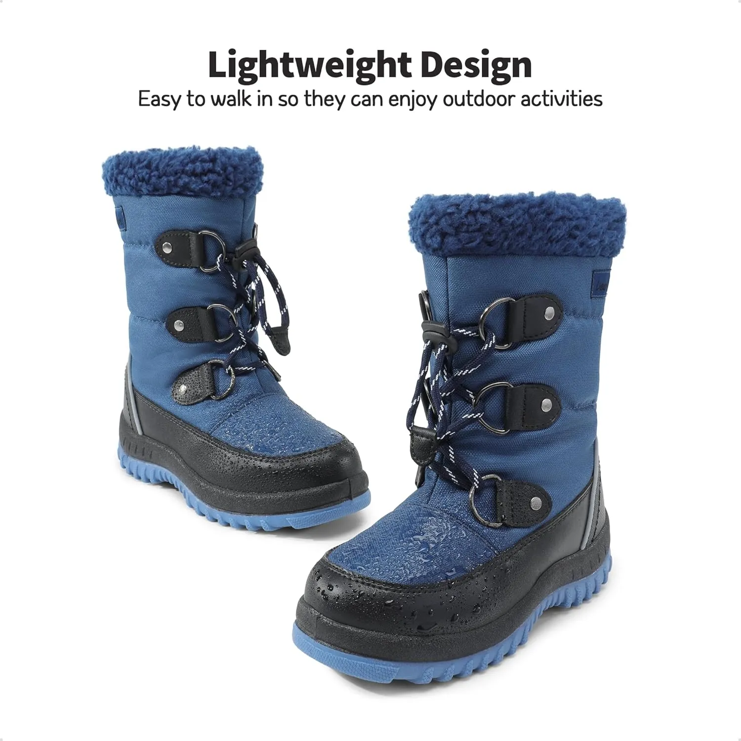 DREAM PAIRS Boys Snow Boots Camouflage Slip Resistant Faux Fur Lined Winter Shoes for Little/Big Kid