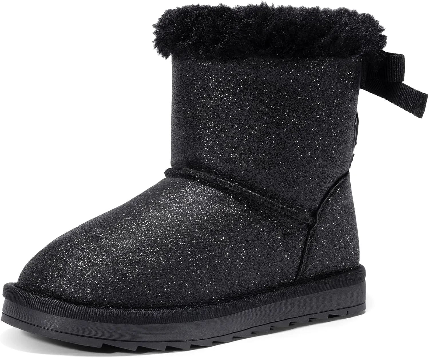 DREAM PAIRS Girls Boots Kids Winter Faux Fur Warm Snow Ankle FuzzyChic Kid's Bow Boots for Toddler/Little Kid