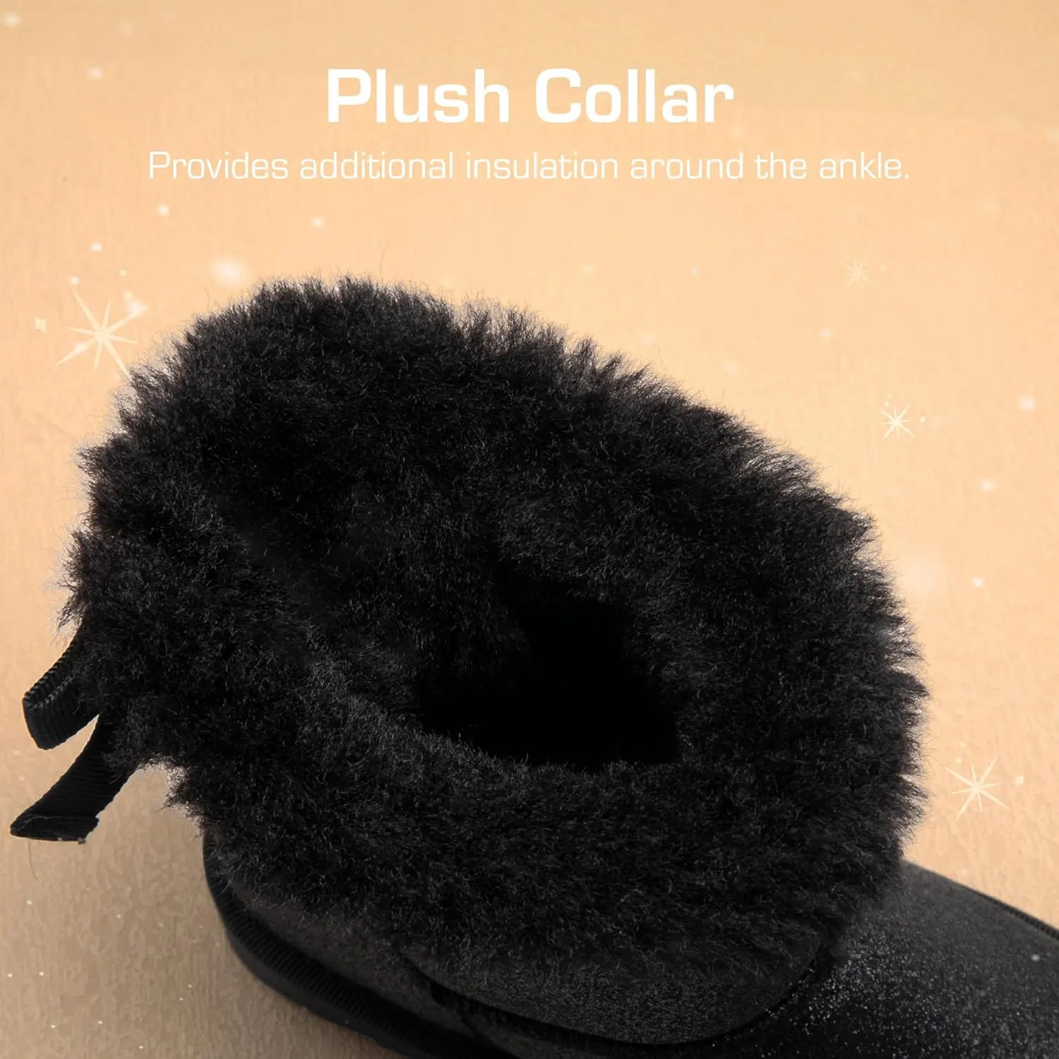 DREAM PAIRS Girls Boots Kids Winter Faux Fur Warm Snow Ankle FuzzyChic Kid's Bow Boots for Toddler/Little Kid