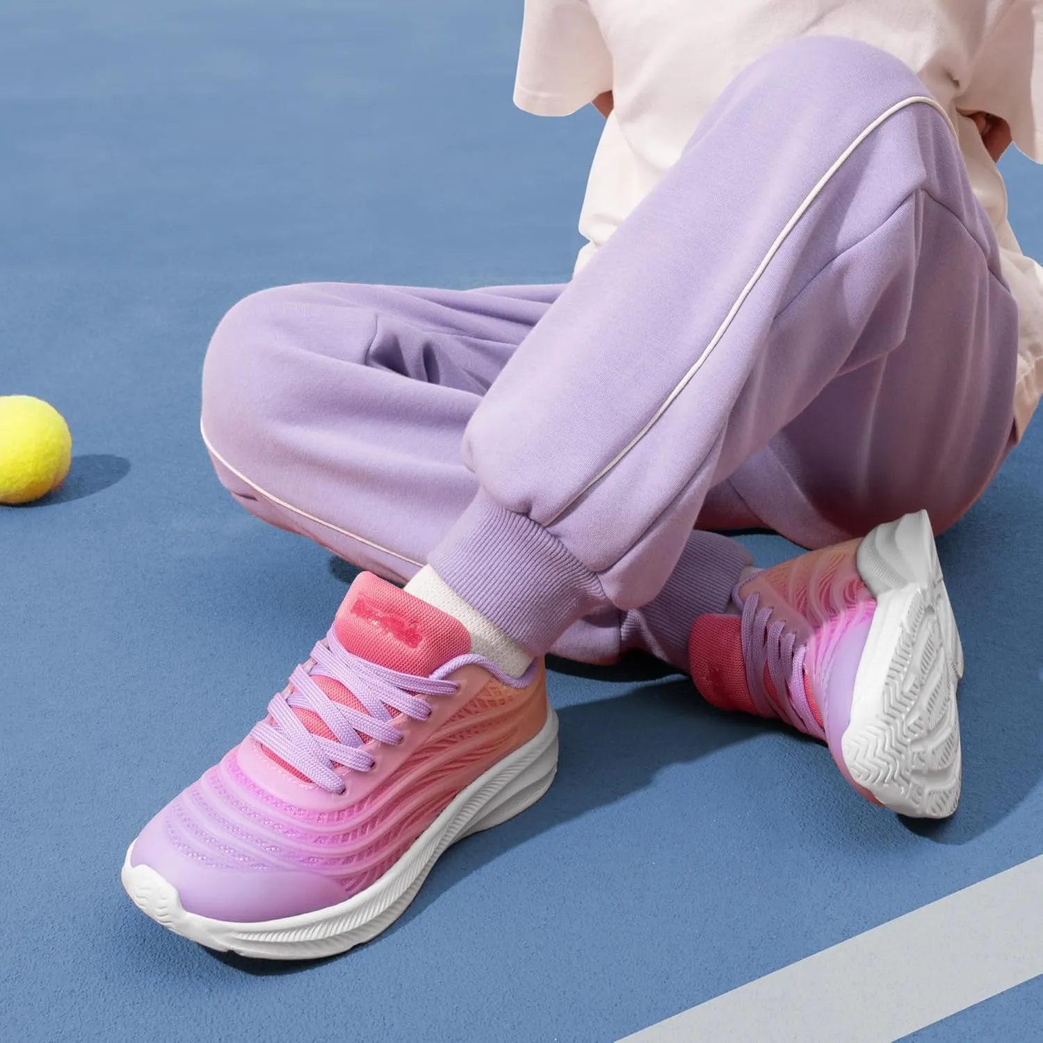 DREAM PAIRS Girls Boys Shoes Kids Tennis Sparkle Glitter Lace up Athletic Running Sneakers