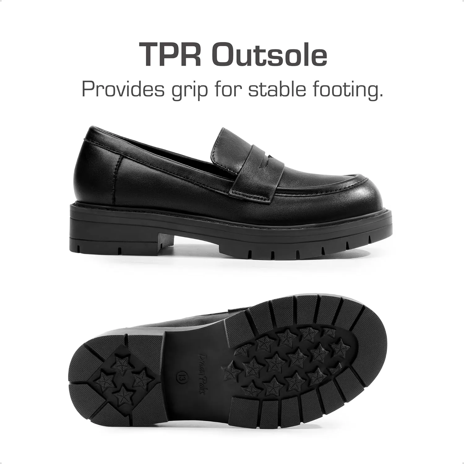 DREAM PAIRS Girls Loafers Chunky Platform Penny Loafers School Uniform Slip On Dress Shoes