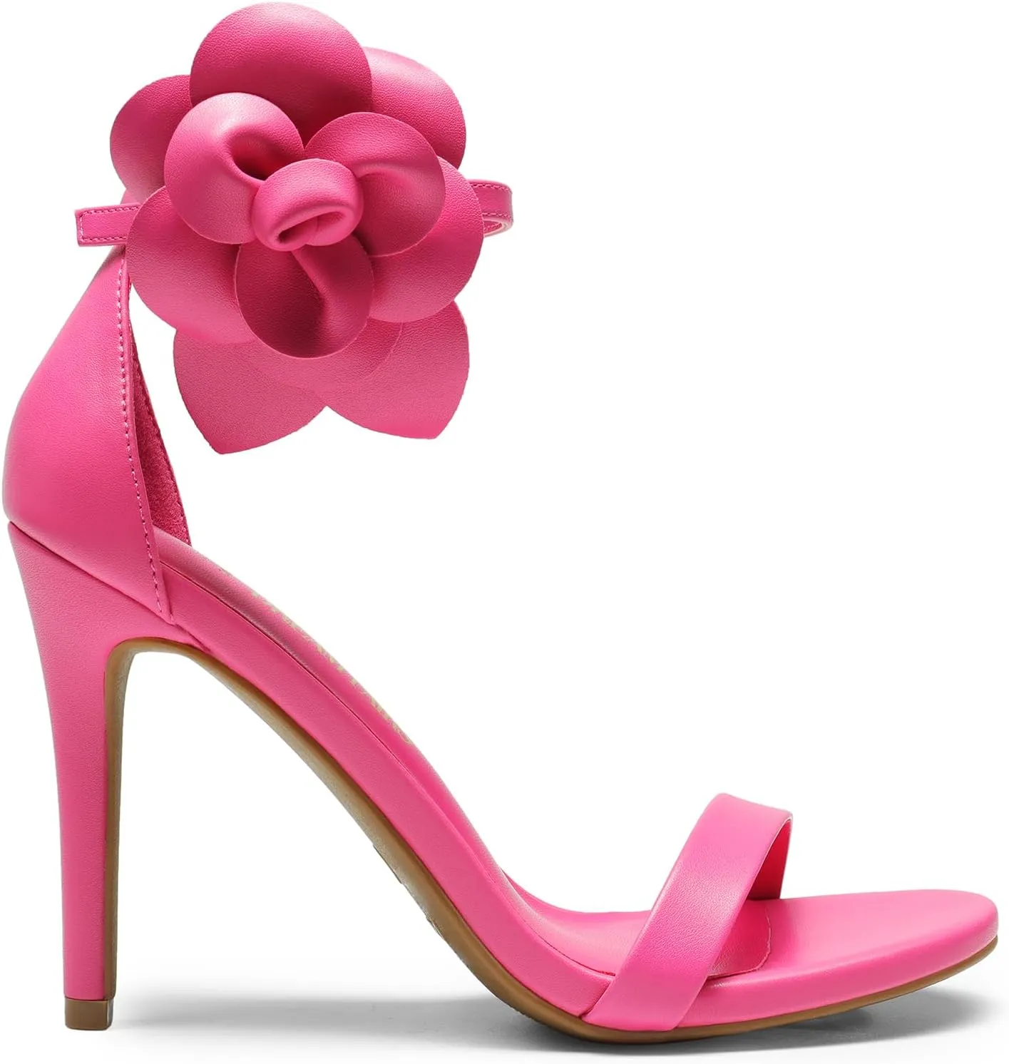 DREAM PAIRS Women's High Heels Flower Ankle Strap Stilettos Round Open Toe Dressy Sexy Sandals