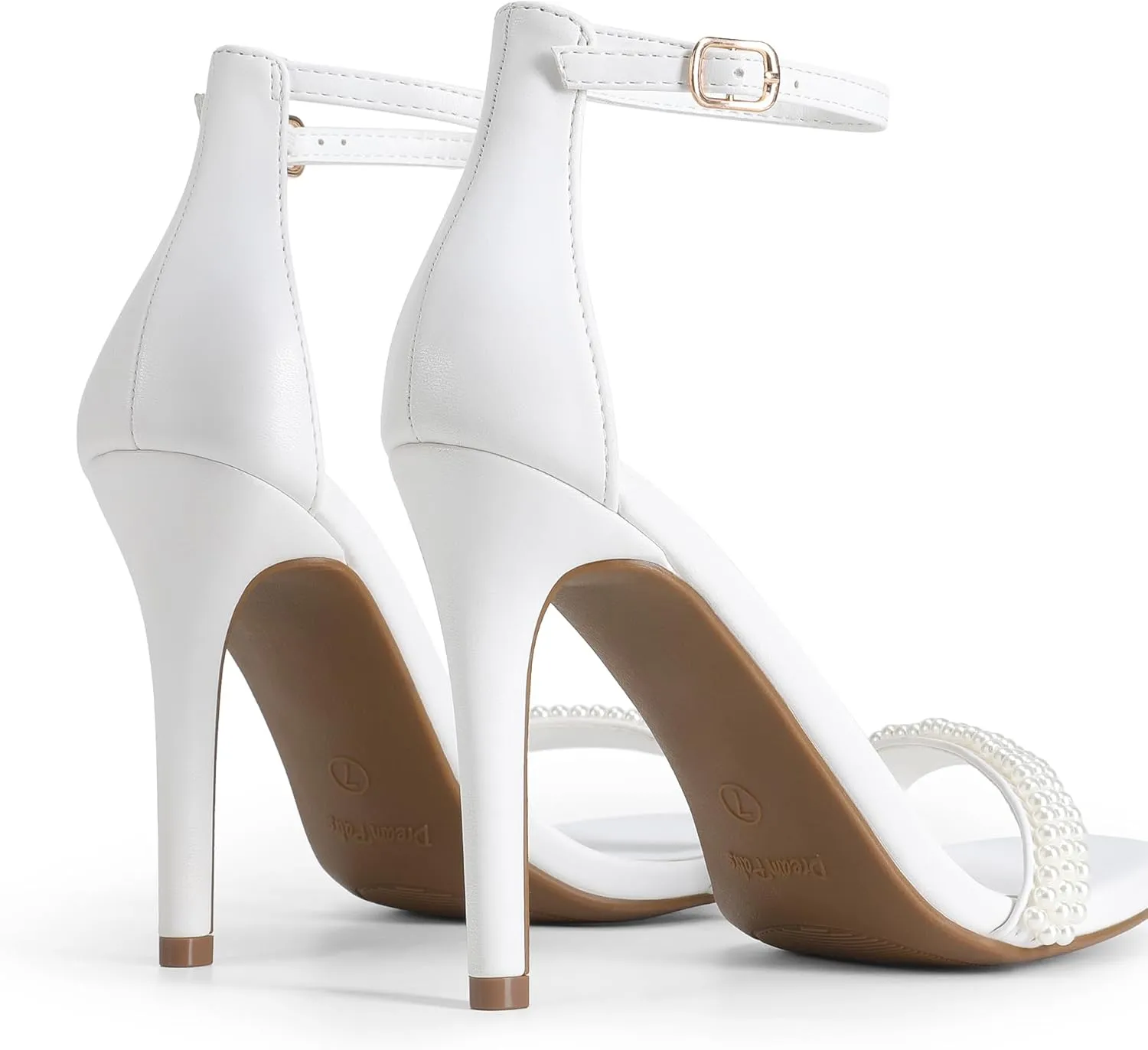 DREAM PAIRS Women's High Heels Flower Ankle Strap Stilettos Round Open Toe Dressy Sexy Sandals