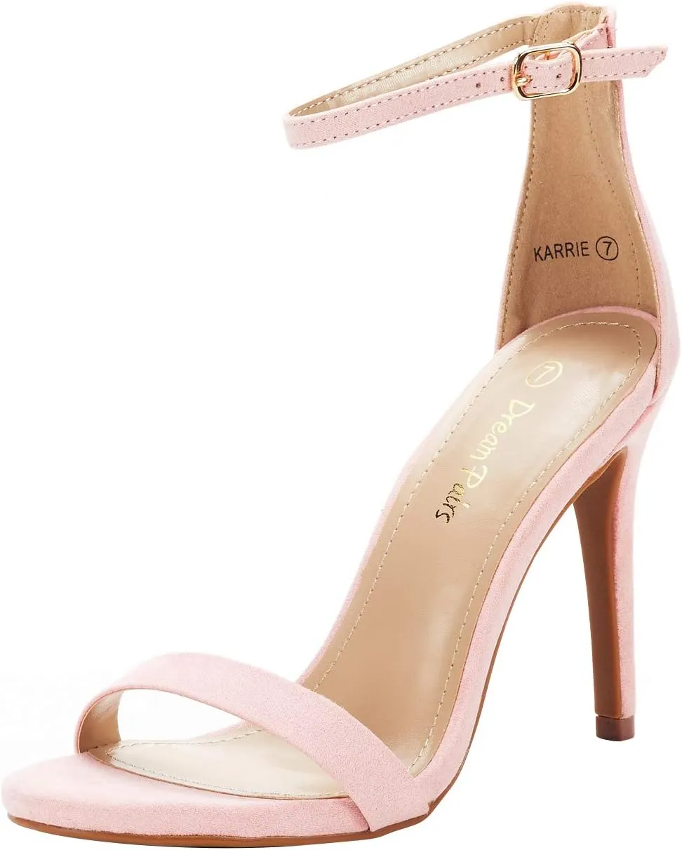 DREAM PAIRS Women's High Heels Flower Ankle Strap Stilettos Round Open Toe Dressy Sexy Sandals