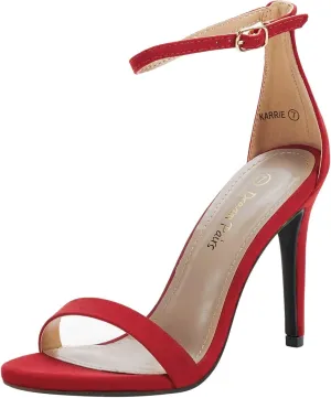 DREAM PAIRS Women's High Heels Flower Ankle Strap Stilettos Round Open Toe Dressy Sexy Sandals