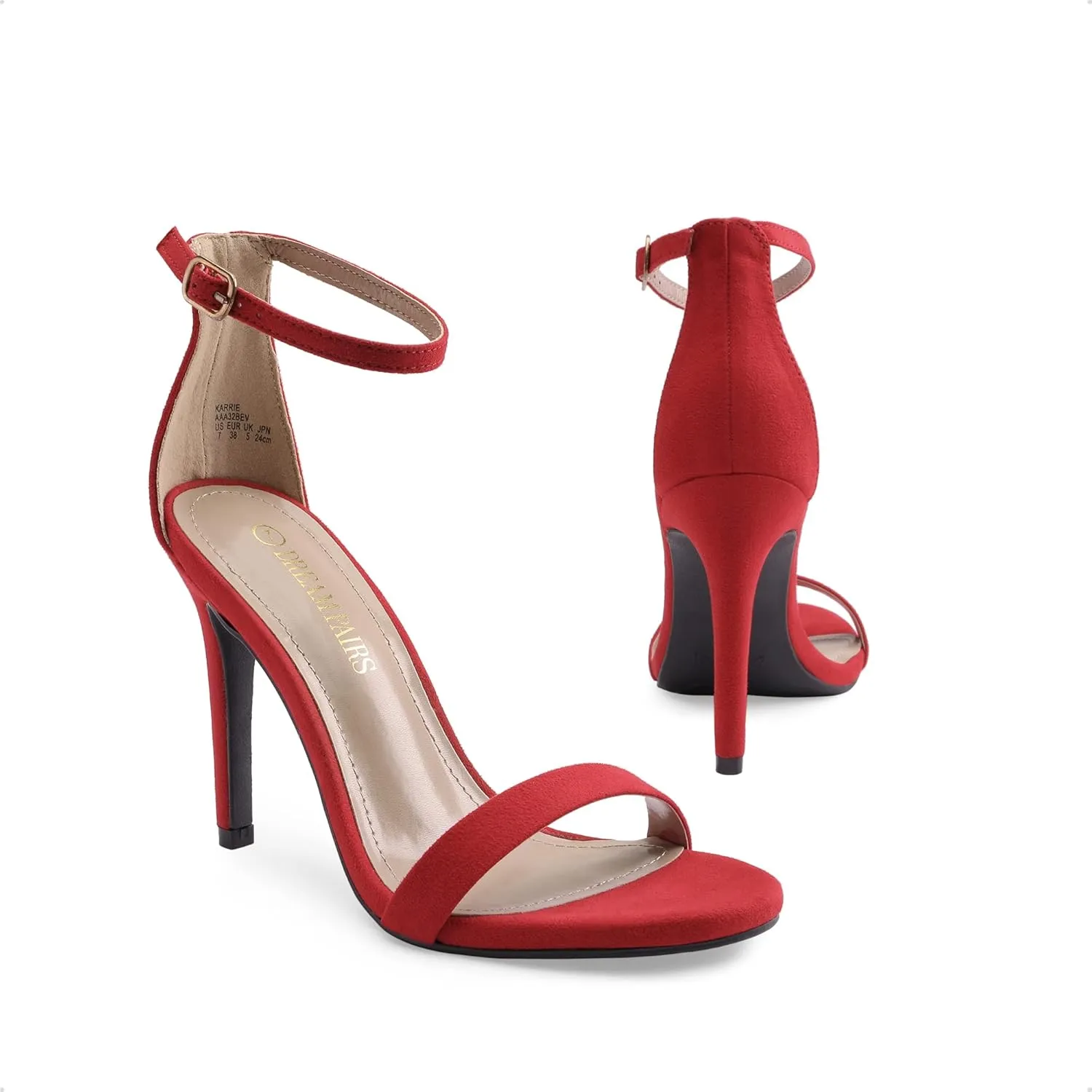 DREAM PAIRS Women's High Heels Flower Ankle Strap Stilettos Round Open Toe Dressy Sexy Sandals