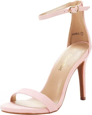 DREAM PAIRS Women's High Heels Flower Ankle Strap Stilettos Round Open Toe Dressy Sexy Sandals