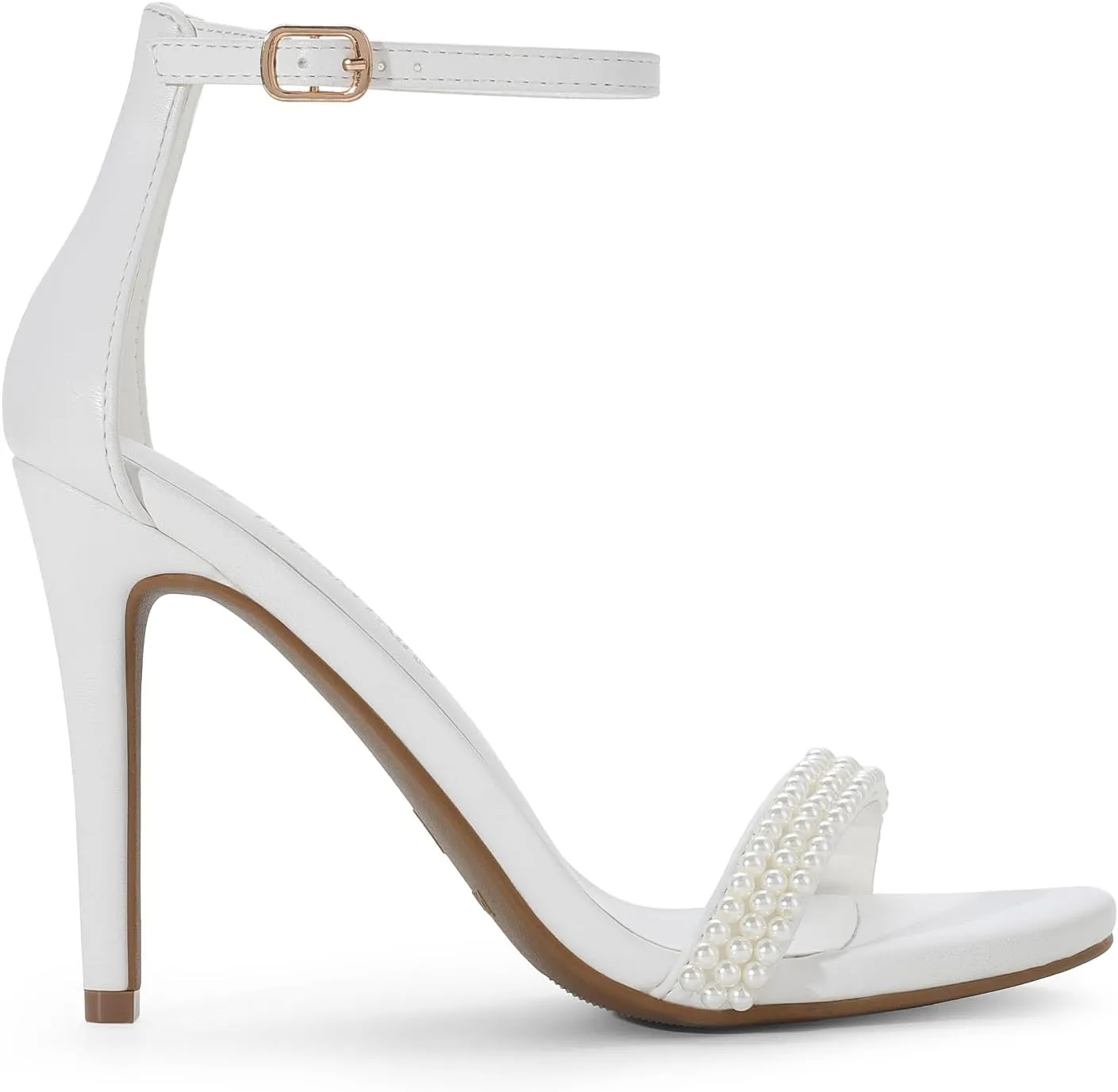 DREAM PAIRS Women's High Heels Flower Ankle Strap Stilettos Round Open Toe Dressy Sexy Sandals