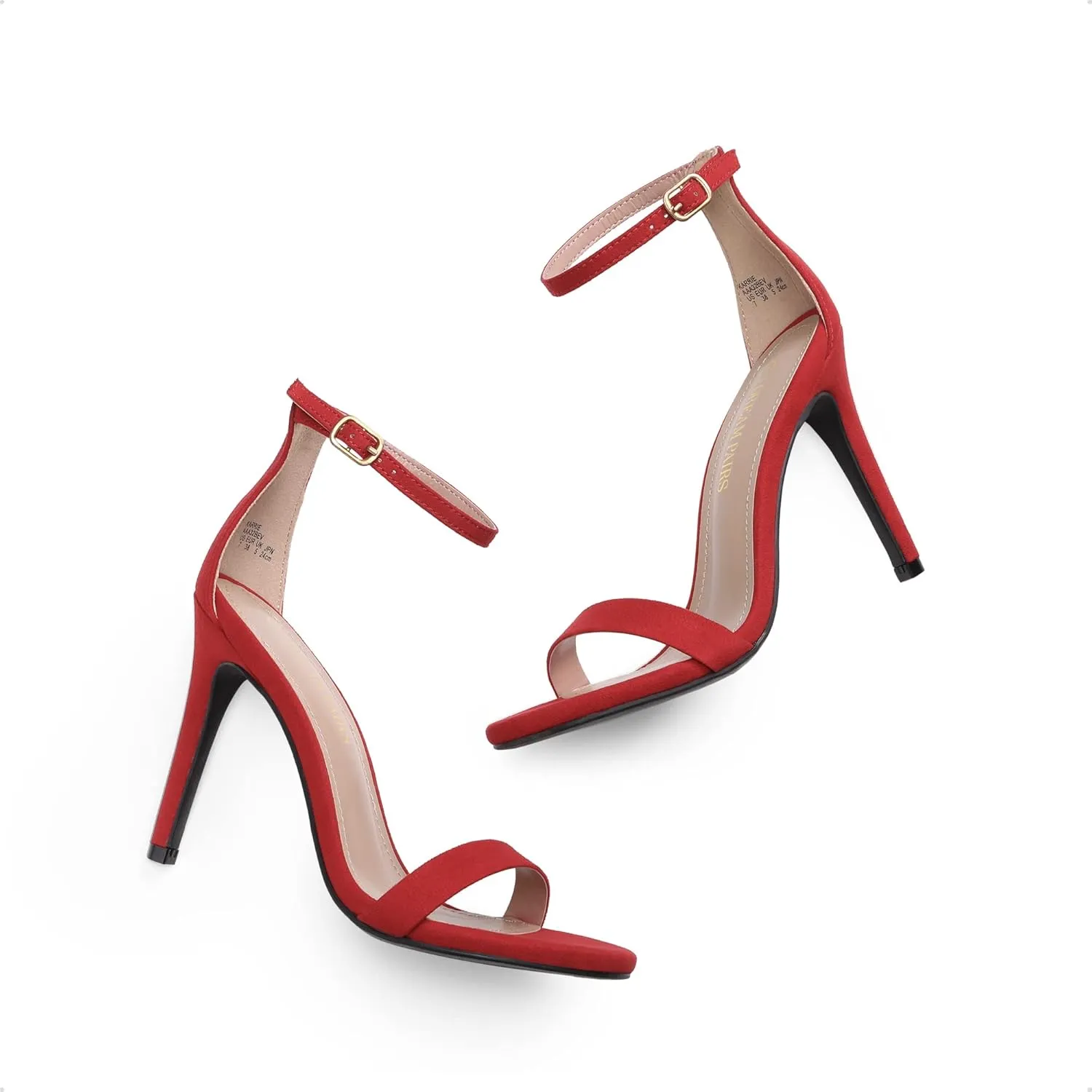 DREAM PAIRS Women's High Heels Flower Ankle Strap Stilettos Round Open Toe Dressy Sexy Sandals